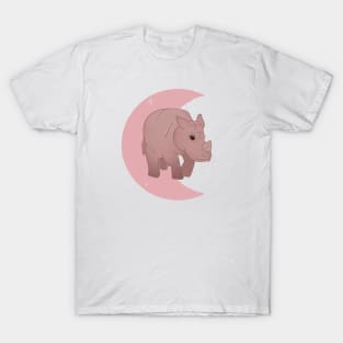 Rhino Crescent - Rose T-Shirt